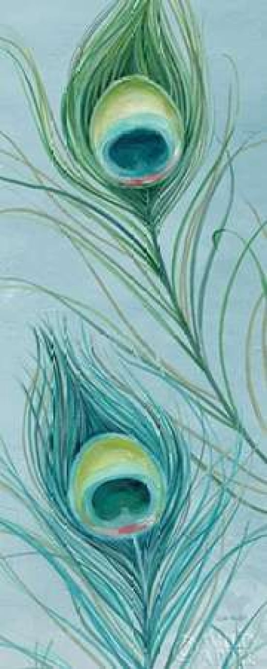 Posterazzi Blue Feathered Peacock VI Canvas Art - Lisa Audit (24 x 48)