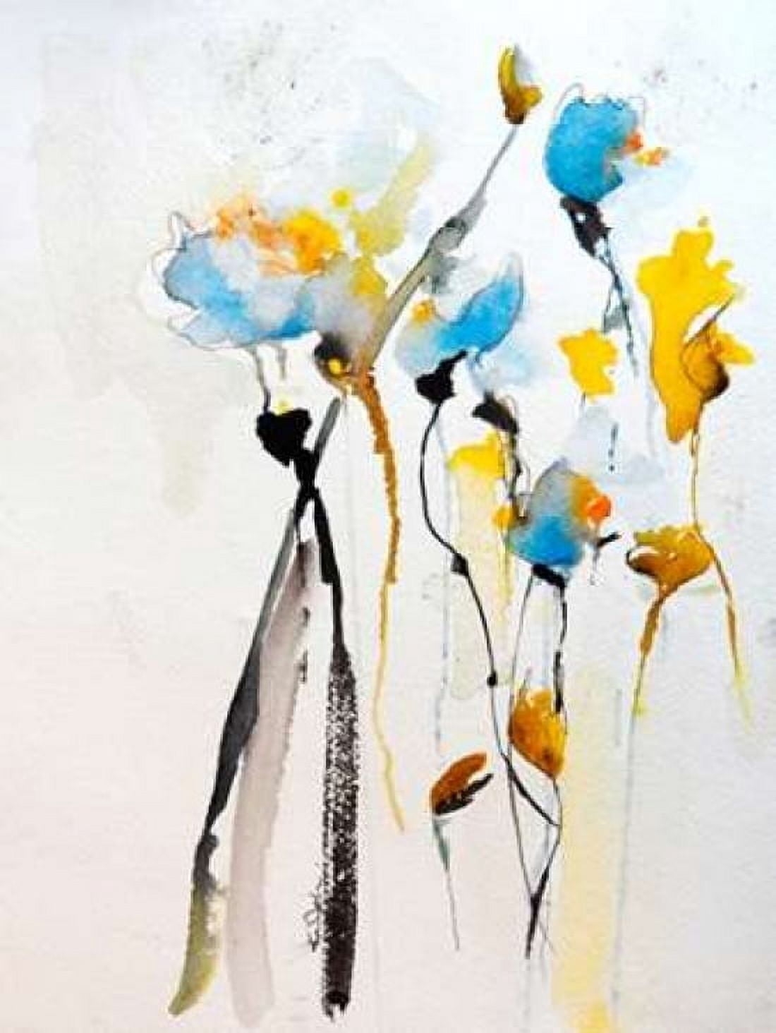Posterazzi Blue Flowers II Canvas Art - Karin Johannesson (18 x 24)