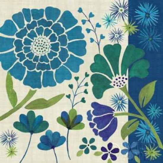 Posterazzi Blue Garden II Canvas Art - Veronique Charron (24 x 24)