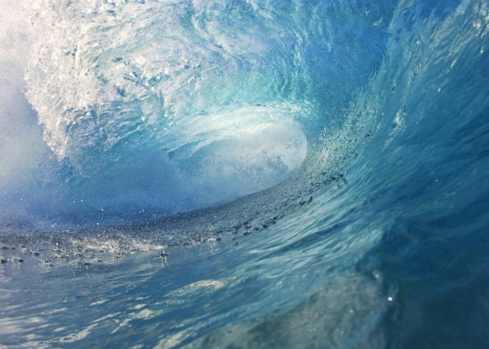 Posterazzi Blue Ocean Wave Canvas Art - Design Pics Vibe Design Pics (32 x 22)