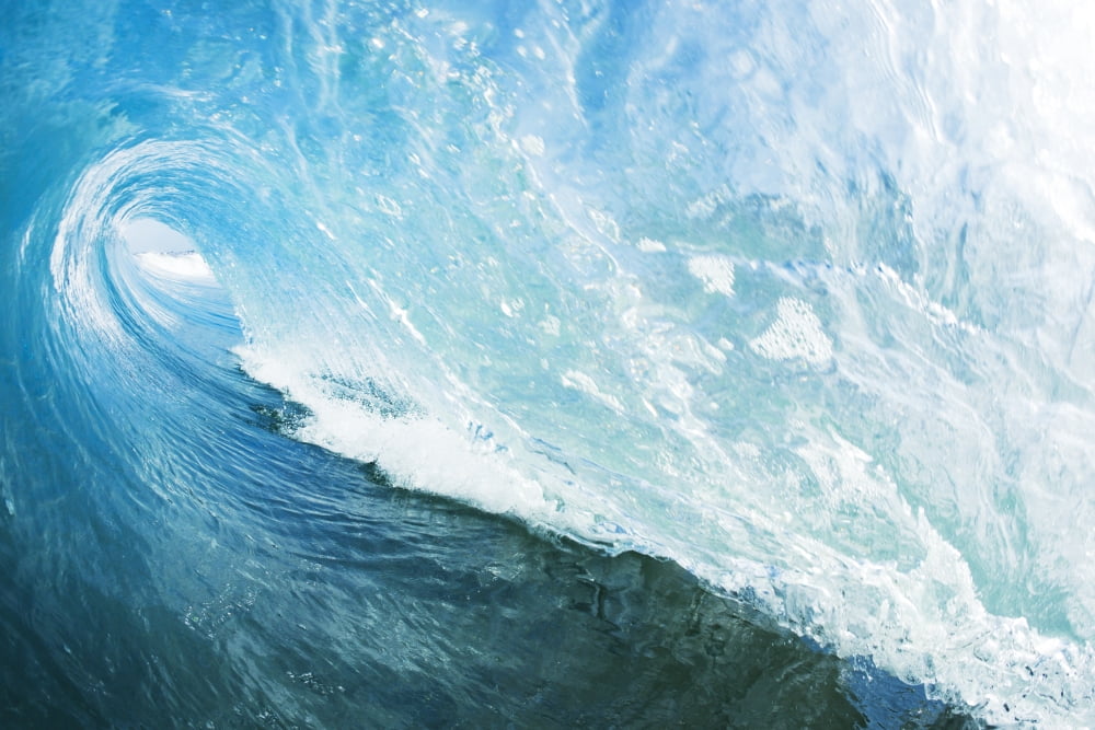 Posterazzi Blue Ocean Wave Canvas Art - Design Pics Vibe  Design Pics (34 x 22)