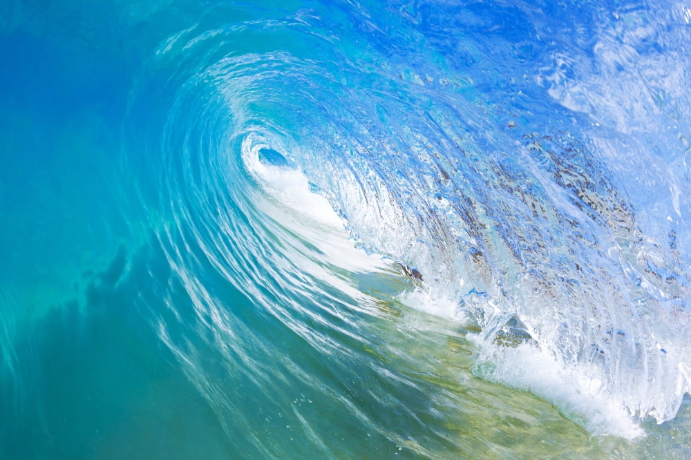 Posterazzi Blue Ocean Wave Canvas Art - Design Pics Vibe  Design Pics (34 x 22)