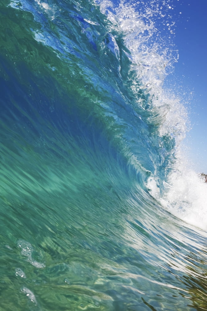 Posterazzi Blue Ocean Wave View from in the Water Canvas Art - Design Pics Vibe Design Pics (22 x 34)