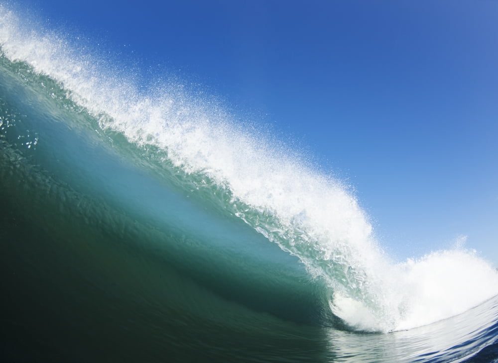 Posterazzi Blue Ocean Wave View from in the Water Canvas Art - Design Pics Vibe Design Pics (32 x 22)