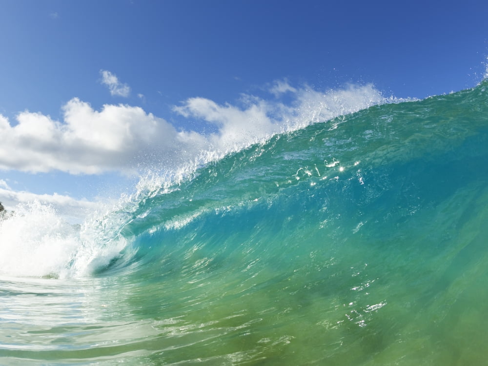 Posterazzi Blue Ocean Wave View from in the Water Canvas Art - Design Pics Vibe  Design Pics (32 x 24)