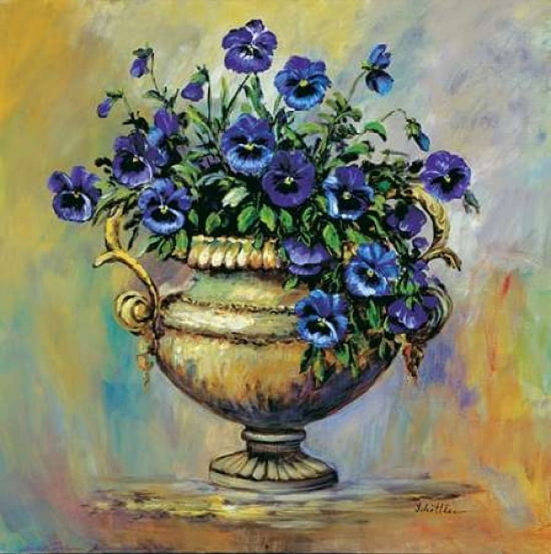 Posterazzi Blue pansies delight Canvas Art - Katharina Schottler (24 x 24)