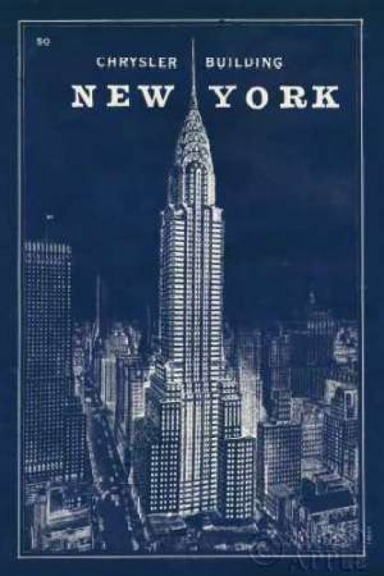 Posterazzi Blueprint Map New York Chrysler Building Canvas Art - Sue Schlabach (24 x 36)