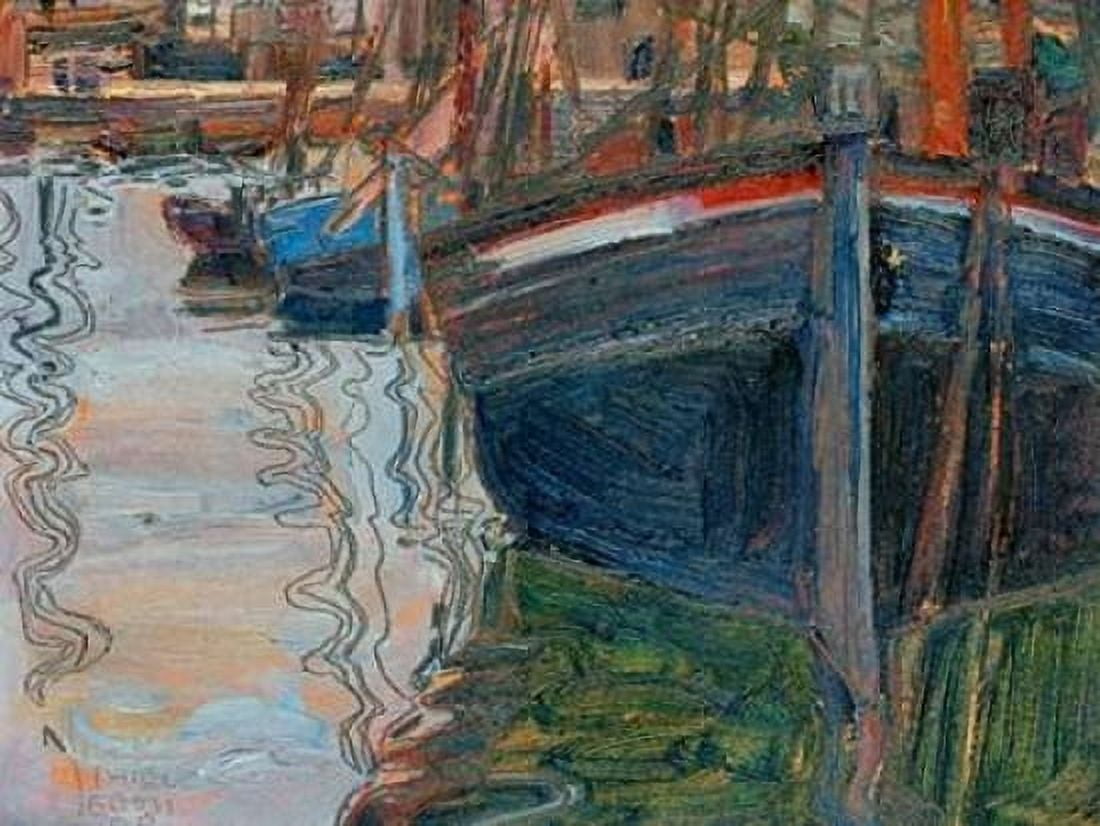 Posterazzi Boats mirrored in the Water Canvas Art - Egon Schiele (22 x 28)