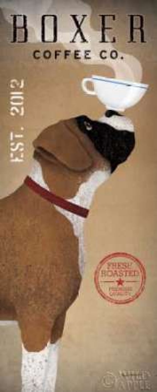 Posterazzi Boxer Coffee Co v Canvas Art - Ryan Fowler (24 x 48)