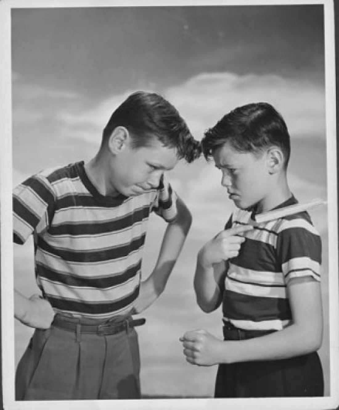Posterazzi Boy daring another boy to knock a chip off his shoulder Canvas Art - (24 x 36)