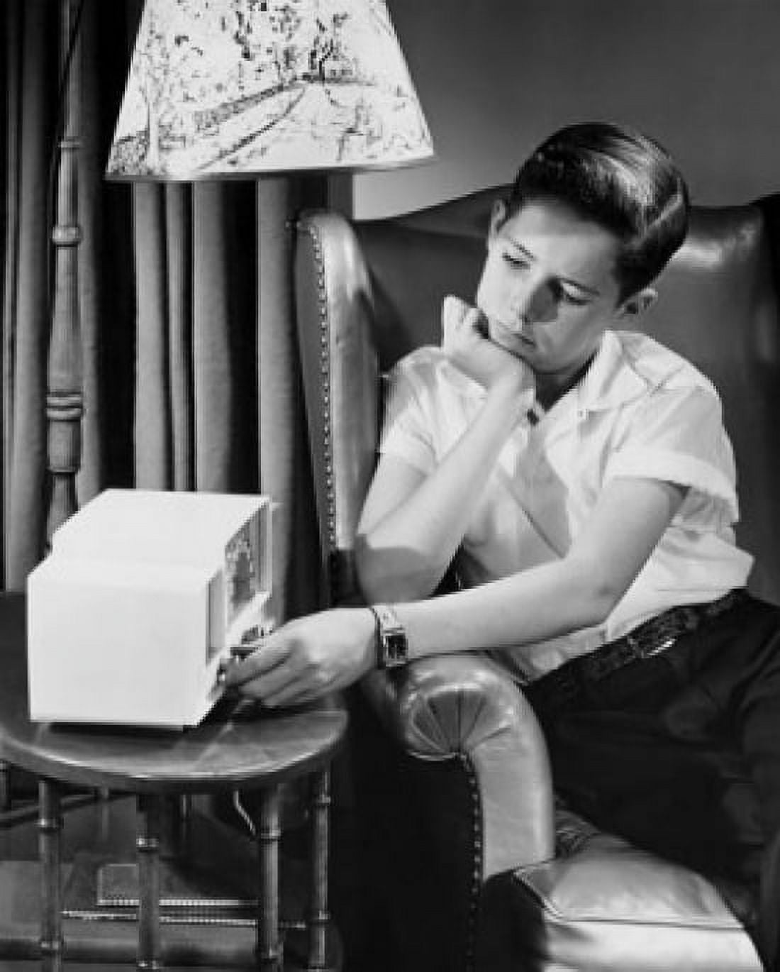 Posterazzi Boy operating radio Canvas Art -  (24 x 36)