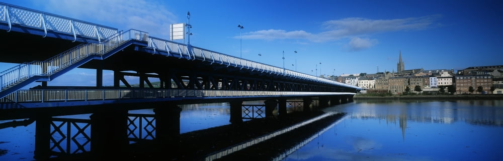 Posterazzi Bridge Across A River Double-Decker Bridge Craigavon River Foyle Derry City Northern Ireland Canvas Art - The Irish Image Collection Design Pics (44 x 14)