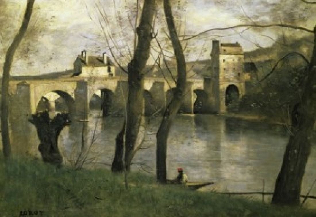 Posterazzi The Bridge of Mantes (Le Pont de Mantes) c 1868-70 Jean-Baptiste Camille Corot (1796-1875French) Musee du Louvre Paris Canvas Art - Jean Baptiste Camille Corot (24 x 36)