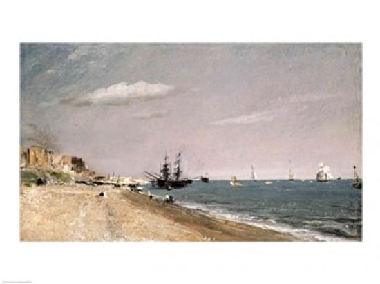 Posterazzi Brighton Beach with colliers 1824 Canvas Art - John Constable (36 x 24)