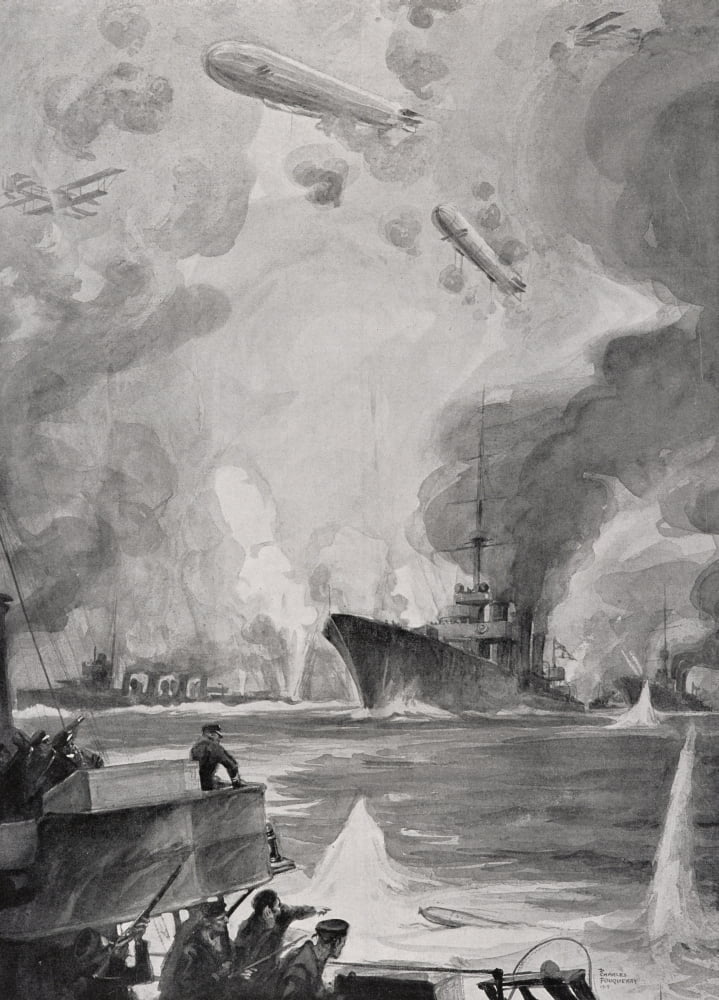 Posterazzi British Air And Naval Attack On Cuxhaven Germany December 1914 Canvas Art - Ken Welsh Design Pics (24 x 32)
