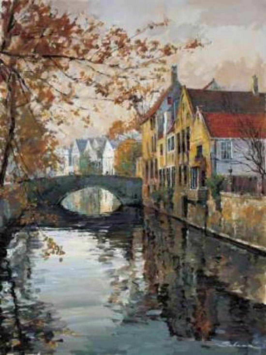 Posterazzi Brugge Reflections Canvas Art - Robert Schaar (22 x 28)