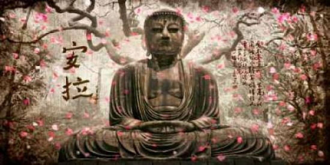 Posterazzi Buddha in tree silver Canvas Art - Jose Ferriz (24 x 48)