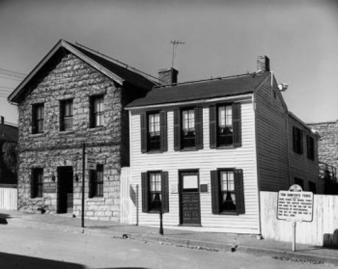Posterazzi Buildings at the roadside Mark Twain Boyhood Home & Museum Hannibal Missouri USA Canvas Art - (24 x 36)