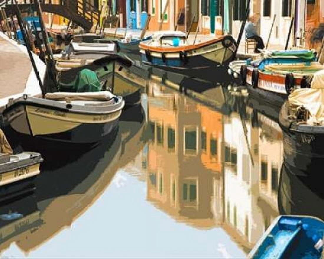 Posterazzi Burano Boats Canvas Art - Shelley Lake (22 x 28)