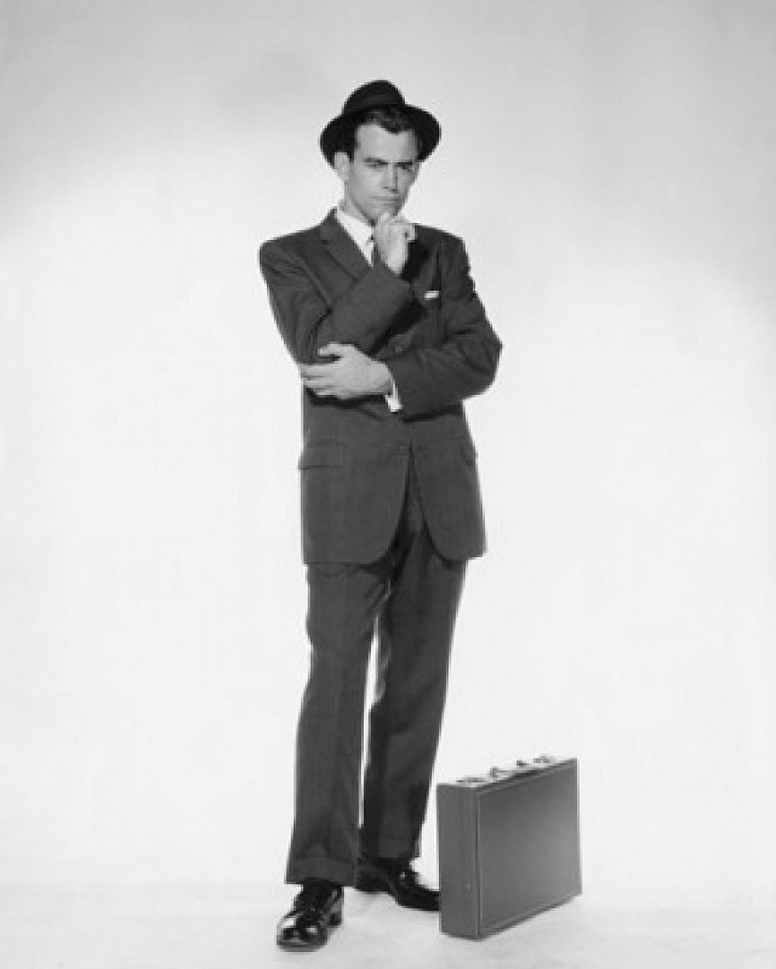 Posterazzi Businessman standing with a briefcase Canvas Art - (24 x 36)