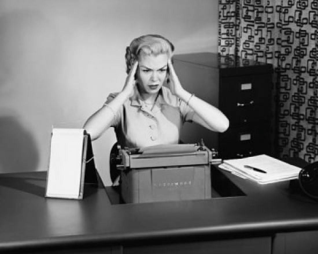 Posterazzi Businesswoman suffering from a headache Canvas Art - (24 x 36)