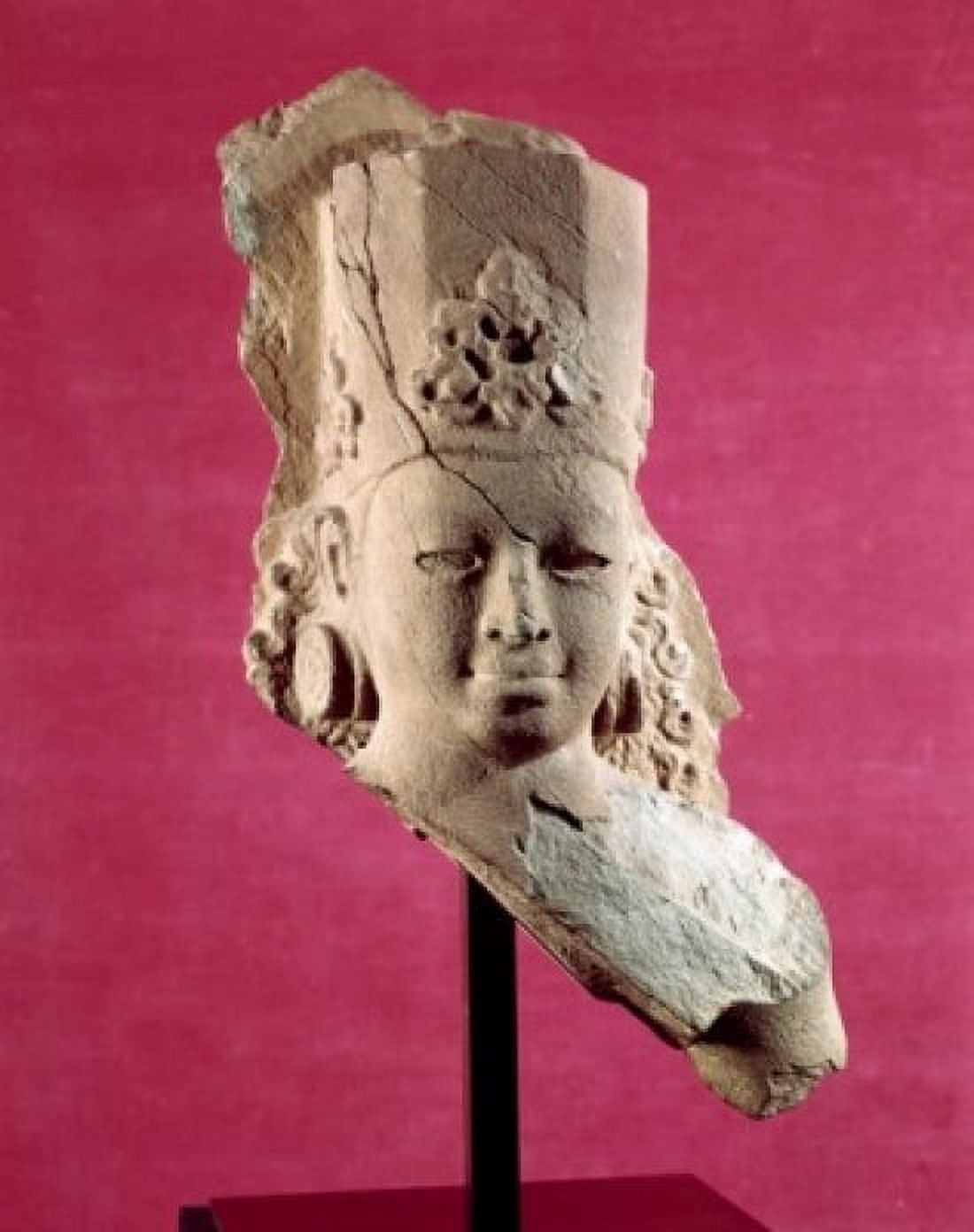 Posterazzi Bust of Surya  Sri Deb Style  Cambodian Art  Sandstone  7th-8th Century  Private Collection Canvas Art -  (24 x 36)