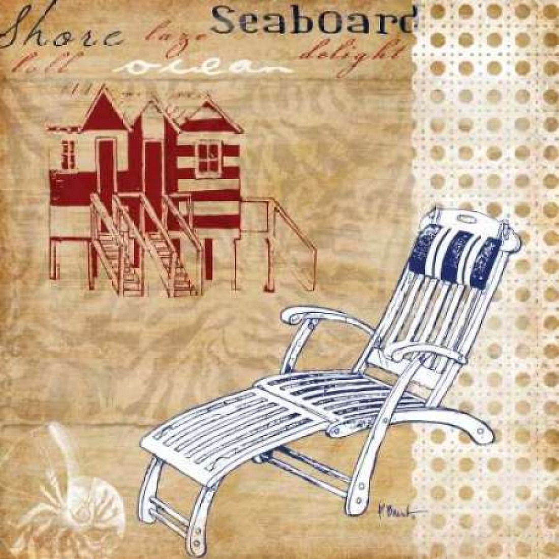 Posterazzi Cabana Beach American Collage II Canvas Art - Paul Brent (24 x 24)