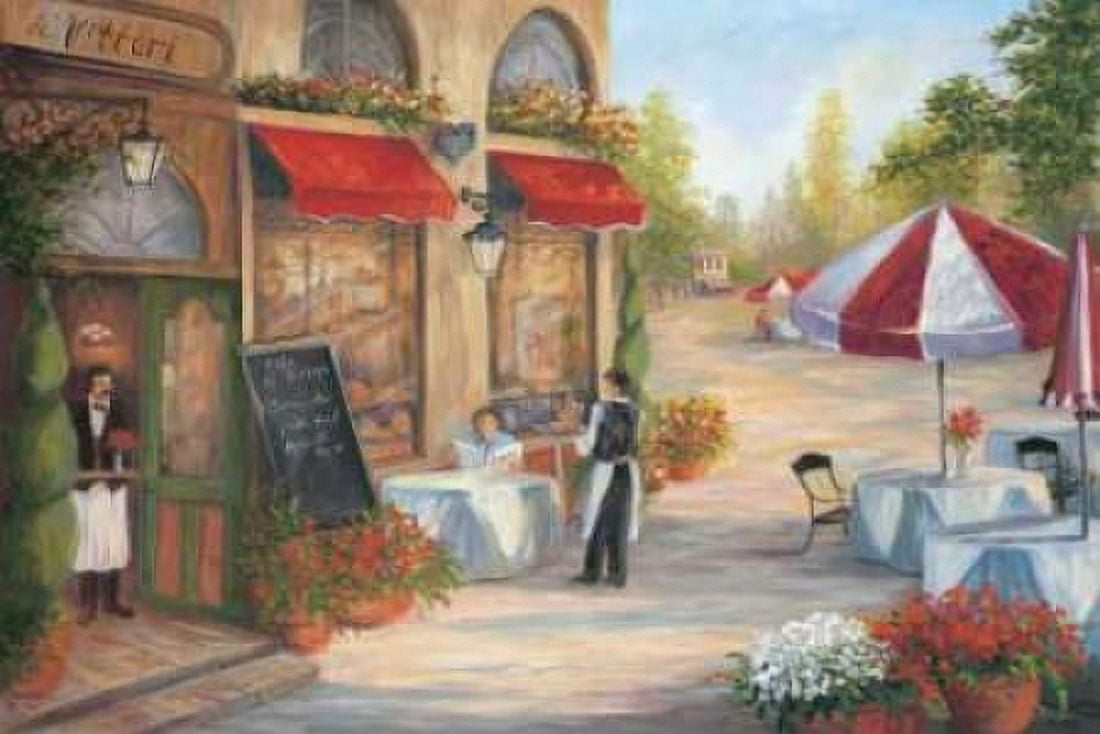 Posterazzi Cafe de Vittori I Canvas Art - Linda Wacaster (24 x 36)