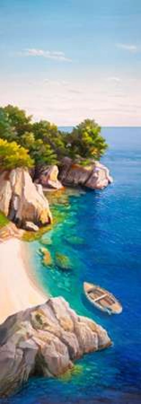 Posterazzi Caletta nel Mediterraneo Canvas Art - Adriano Galasso (24 x 48)