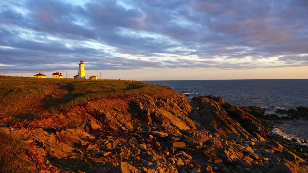 Posterazzi Cape Anguille Lighthouse Canvas Art - Mark Snyder Design Pics (38 x 20)