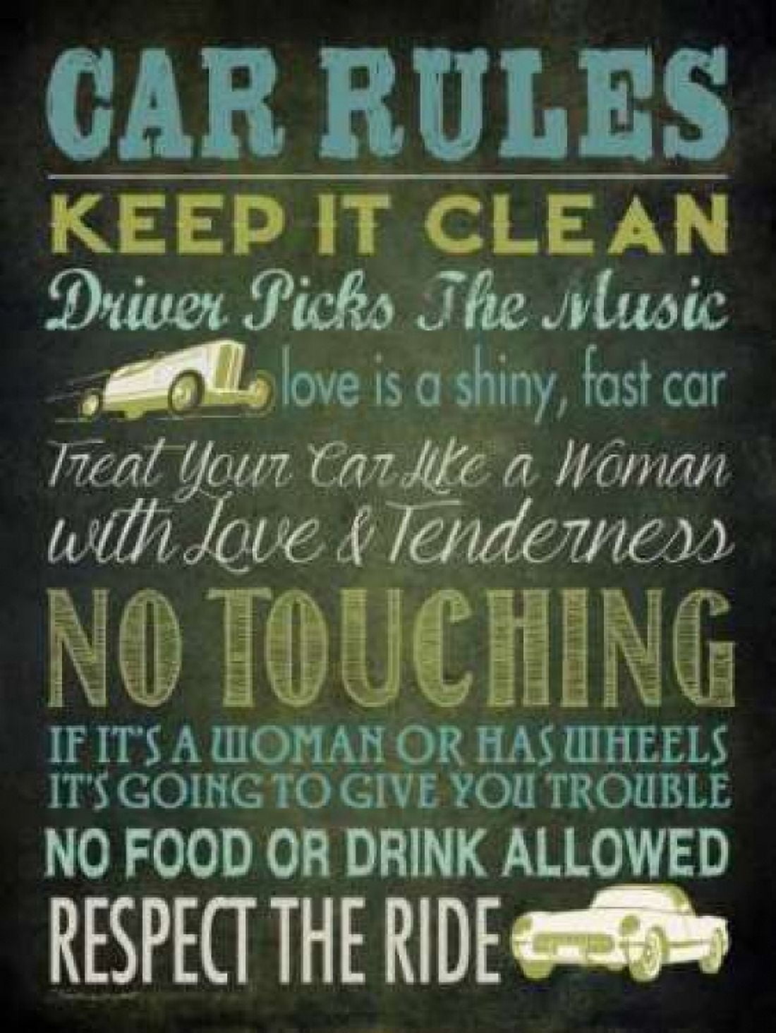 Posterazzi Car Rules Canvas Art - Stephanie Marrott (18 x 24)