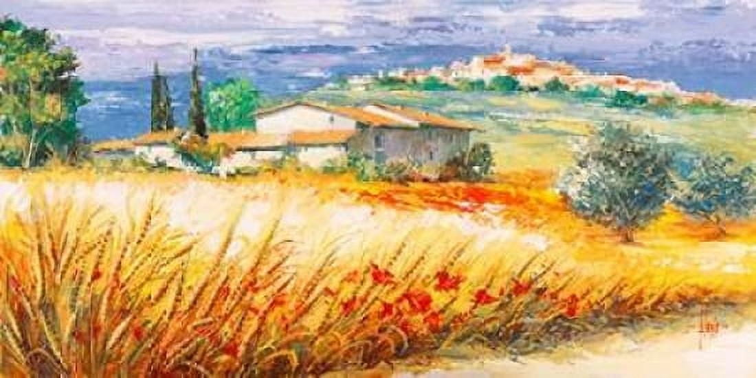 Posterazzi Casa in collina Canvas Art - Luigi Florio (24 x 48)