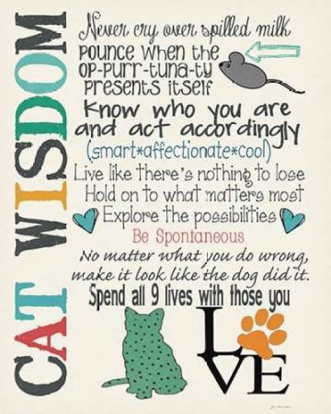 Posterazzi Cat Wisdom Canvas Art - Jo Moulton (24 x 30)