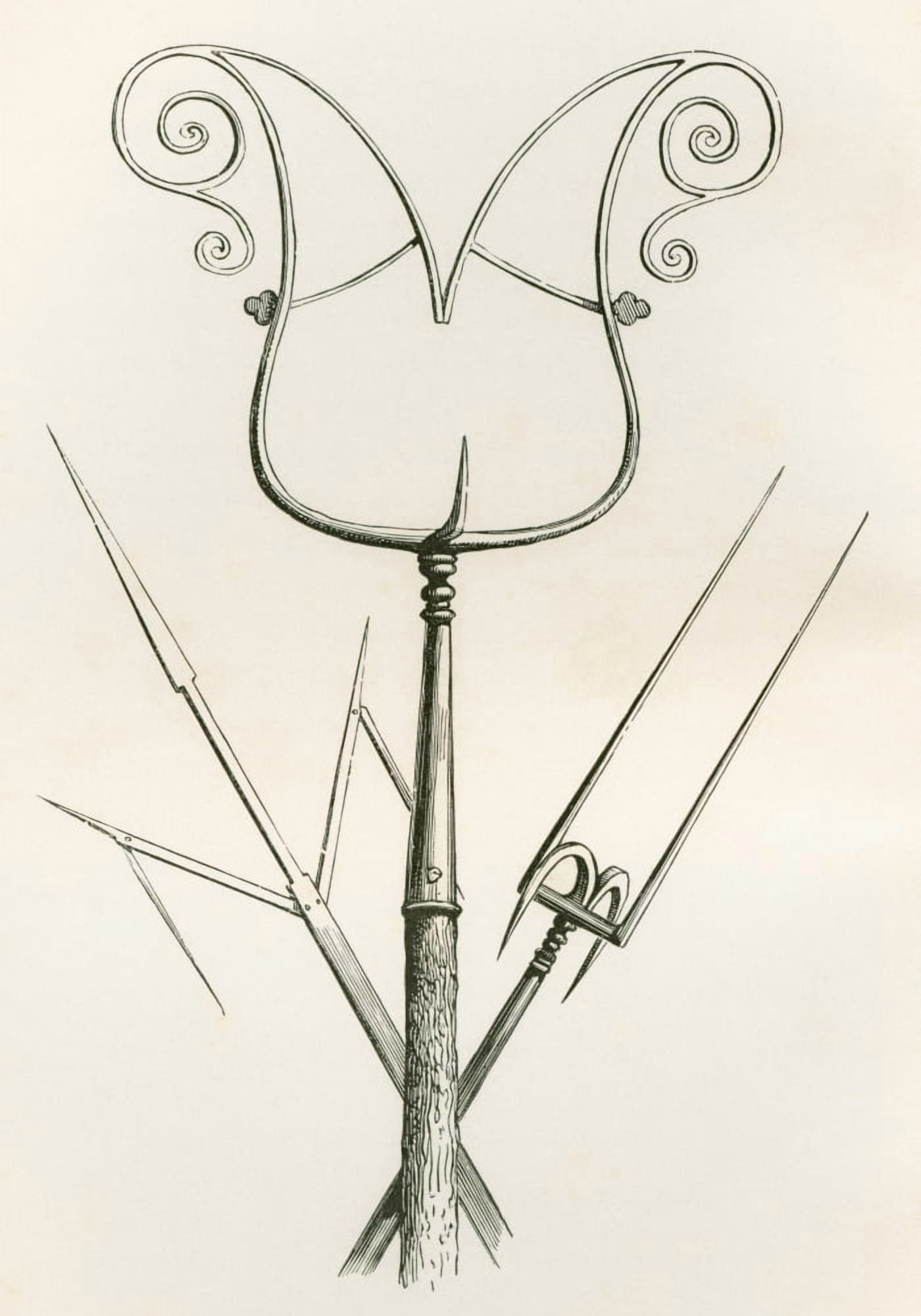 Posterazzi A Catchpole In The Centre And Military Forks On Either Side From The British Army Its Origins Progress And Equipment Published 1868 Canvas Art - Ken Welsh Design Pics (22 x 34)