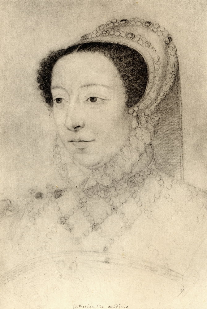 Posterazzi Catherine De Medici Queen Of France 1519-1589 Wife Of Henry Ii From The Drawing By FranÔø?ois Clouet Canvas Art - Ken Welsh Design Pics (24 x 36)