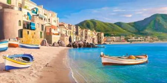 Posterazzi Cefalu Canvas Art - Adriano Galasso (24 x 48)