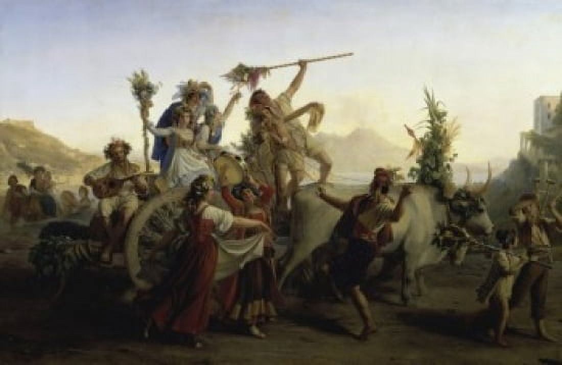 Posterazzi Celebration of the Return of the Madame of Arc 1827 Louis Leopold Robert (1794-1835French) Oil on canvas Musee du Louvre Paris Canvas Art - Louis Leopold Robert (24 x 36)