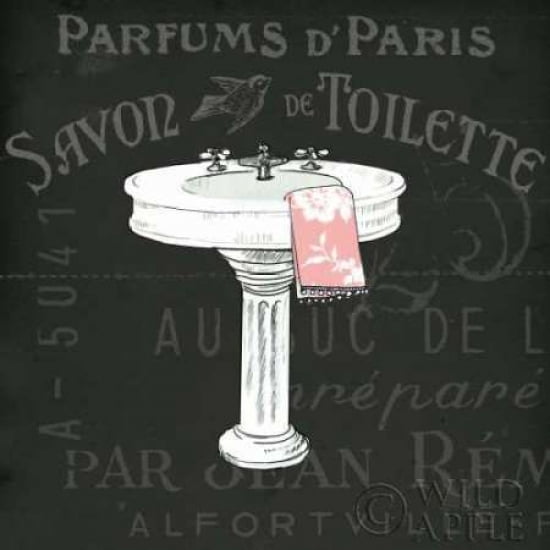 Posterazzi Chalkboard Bath I Canvas Art - Sue Schlabach (24 x 24)