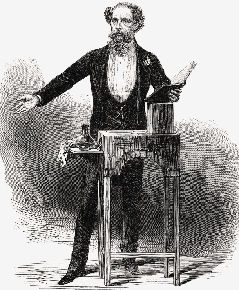 Posterazzi Charles Dickens 1812 To 1870 English Author Giving A Reading Drawing By George C Leighton In Illustrated London News 1870S Canvas Art - Ken Welsh Design Pics (26 x 32)