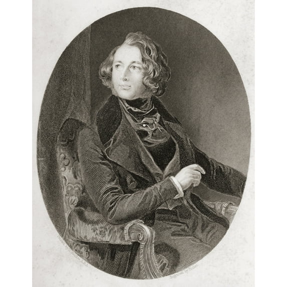 Posterazzi Charles John Huffam Dickens, 1812-1870 British Author Engraved by Emden From The Painting by D. Maclise From The Book Bleak House by The Same Author Published London 1853 Poster