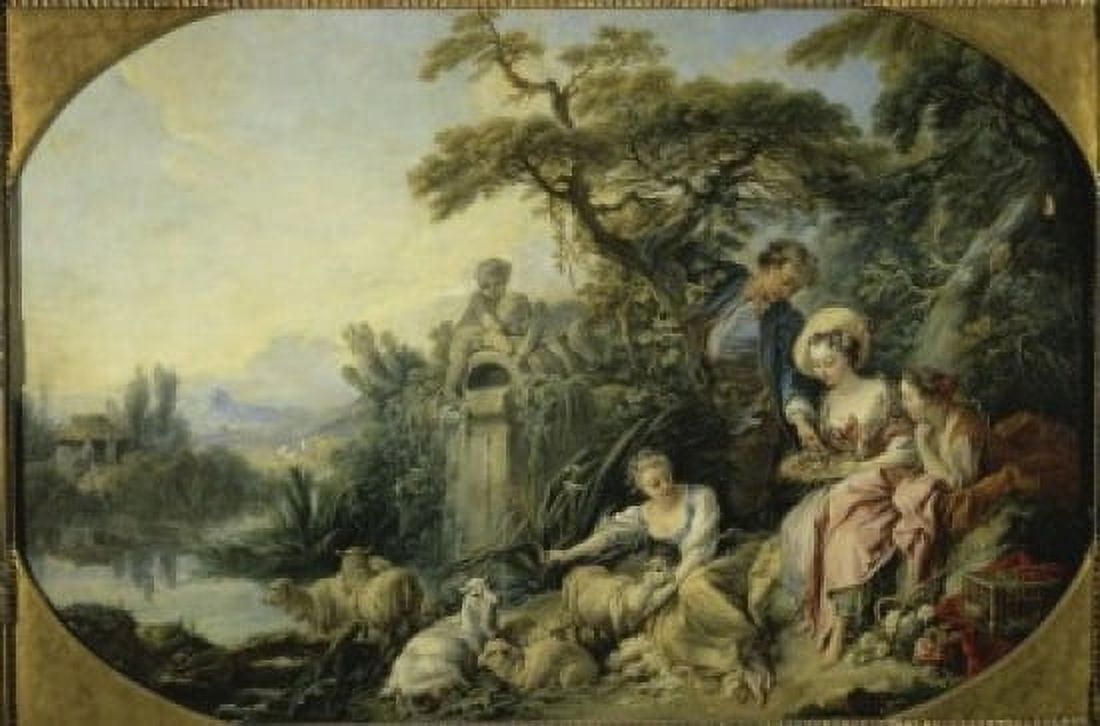 Posterazzi The Charms of Rural Life (Les Charmes de la Vie Champetre) Francois Boucher (1703-1770French) Musee du Louvre Paris Canvas Art - Francois Boucher (24 x 36)