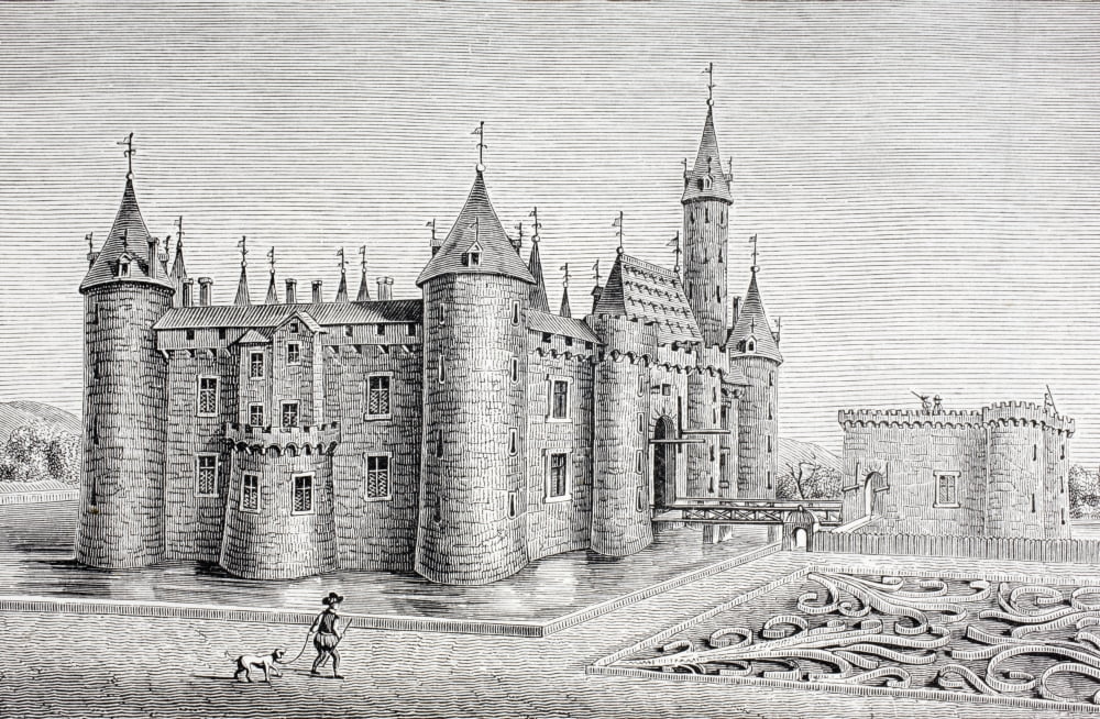 Posterazzi The Chateau Of Rambouillet France Built In The 14Th Century After An 18Th Century Engraving From Les Artes Au Moyen Age Published Paris 1873 Canvas Art - Ken Welsh Design Pics (36 x 22)