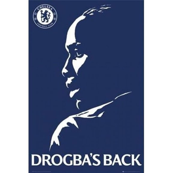 Posterazzi  Chelsea Fc Didier Drogbas Back Poster Print - 24 x 36 in.