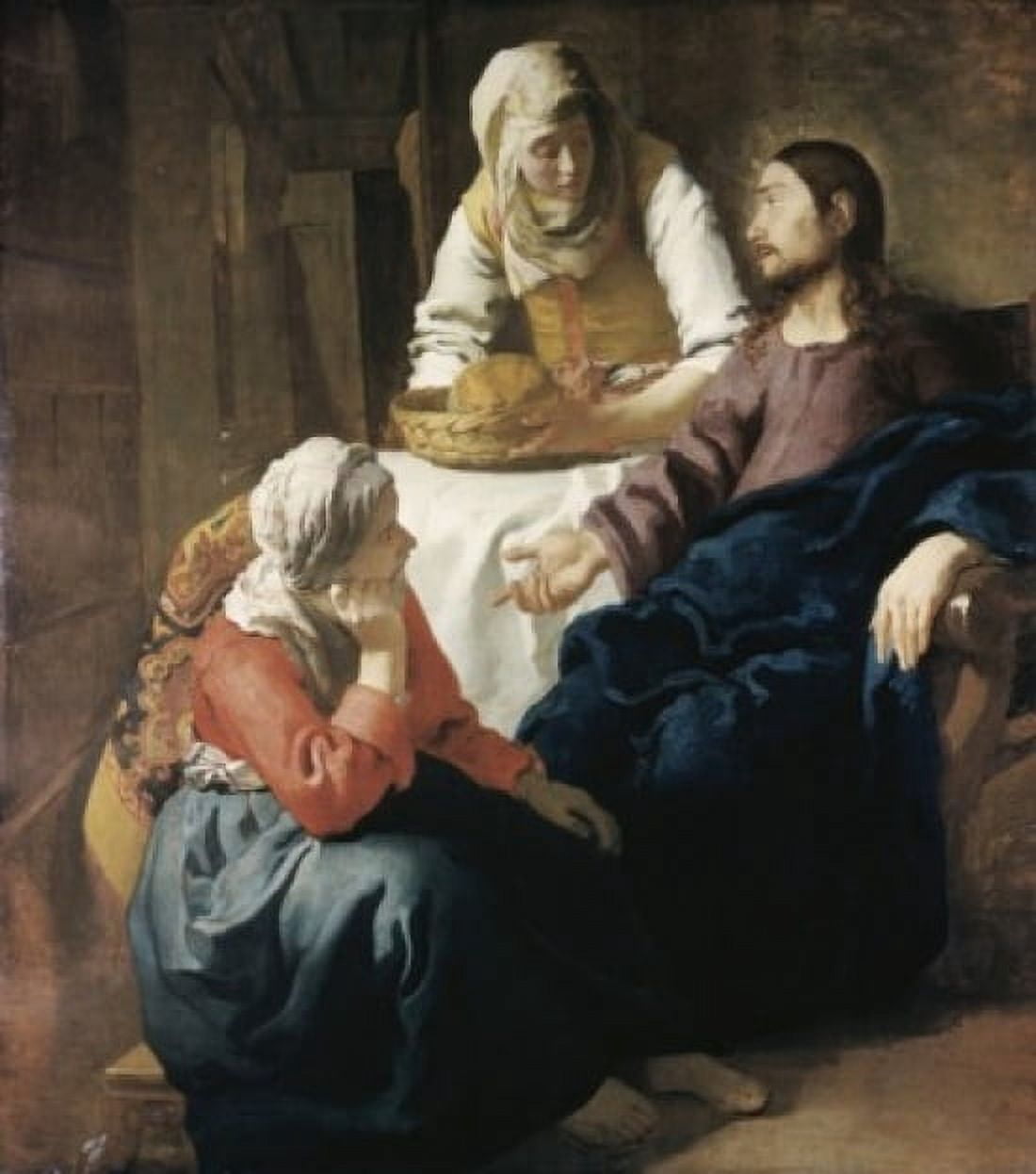 Posterazzi Christ in the House of Martha and Mary 1655-1656 Jan Vermeer (1632-1675 Dutch) Oil on Canvas National Gallery of Scotland Edinburgh Canvas Art - Jan Vermeer (24 x 36)