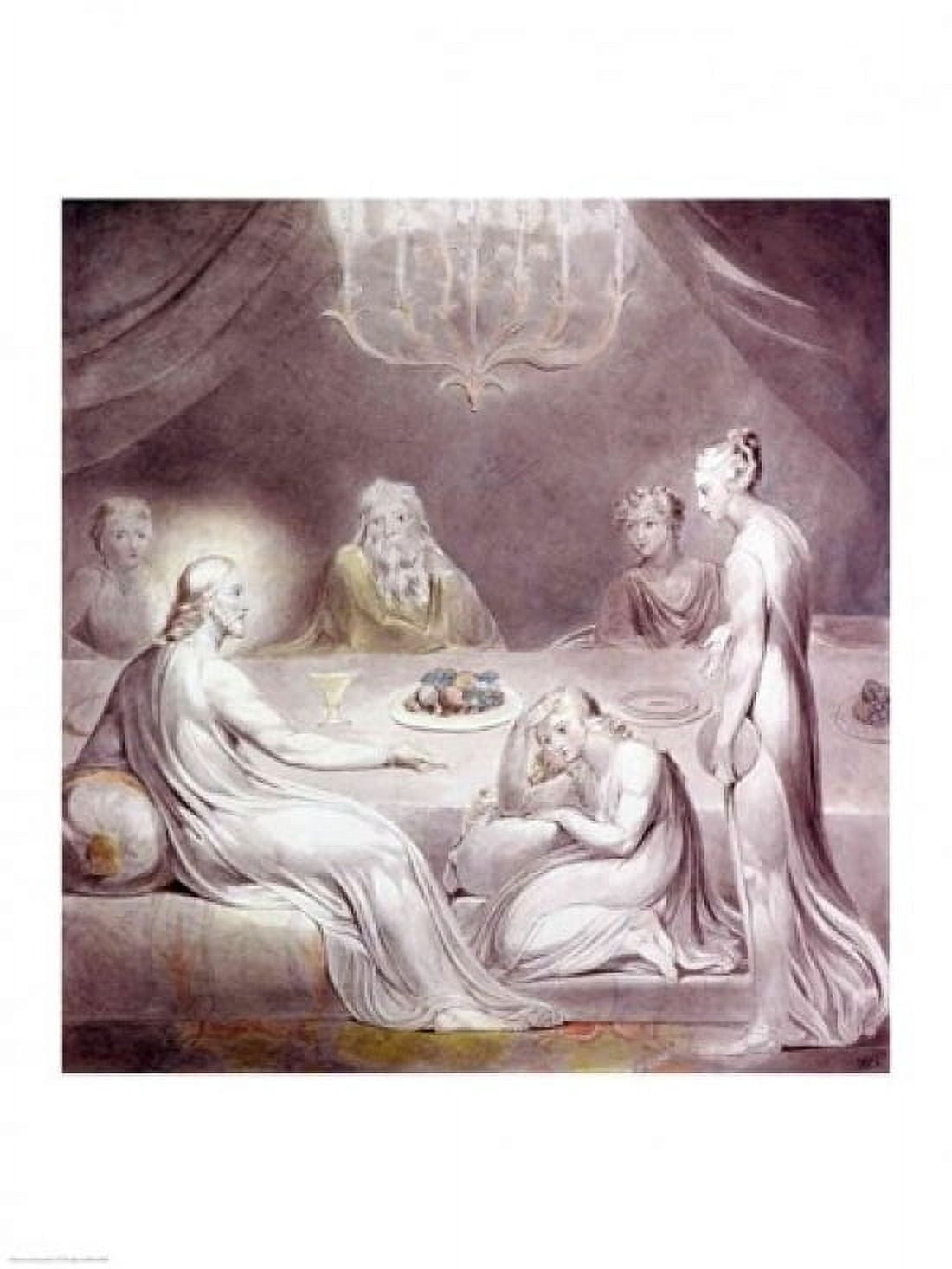 Posterazzi Christ in the House of Martha and Mary or The Penitent Magdalen Canvas Art - William Blake (24 x 36)