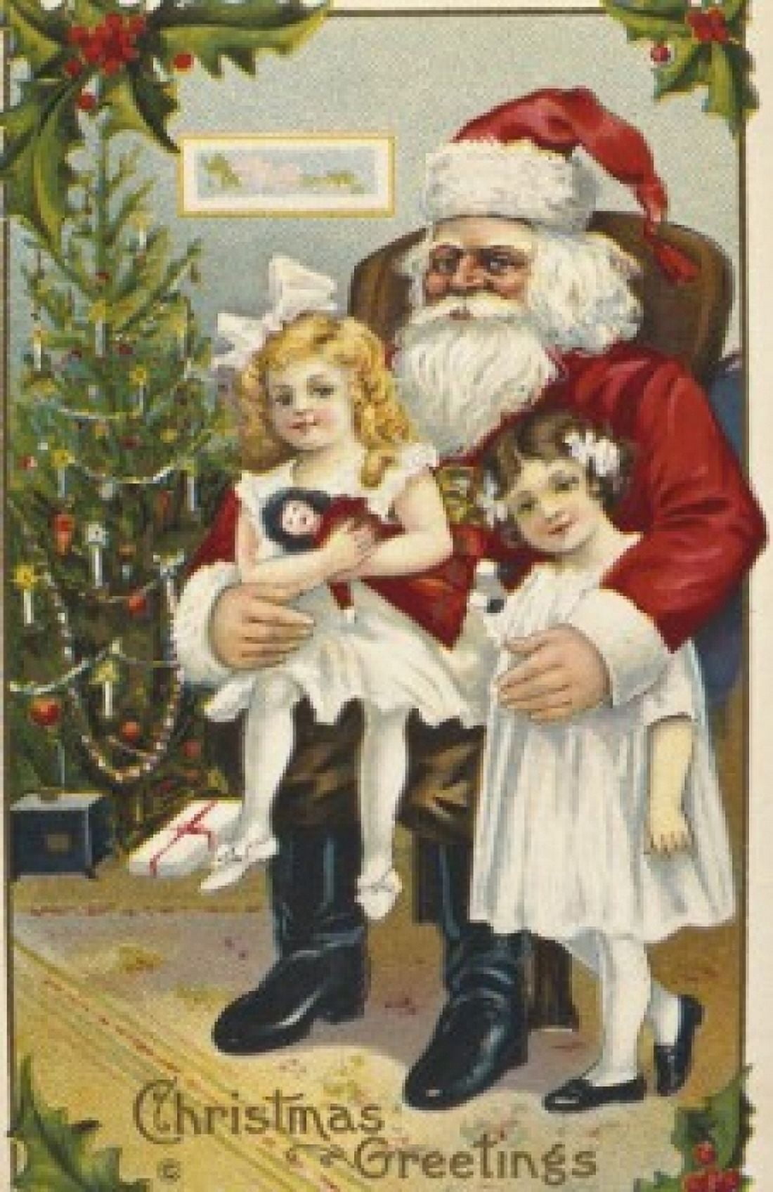 Posterazzi Christmas Greetings Nostalgia cards Canvas Art - (24 x 36)