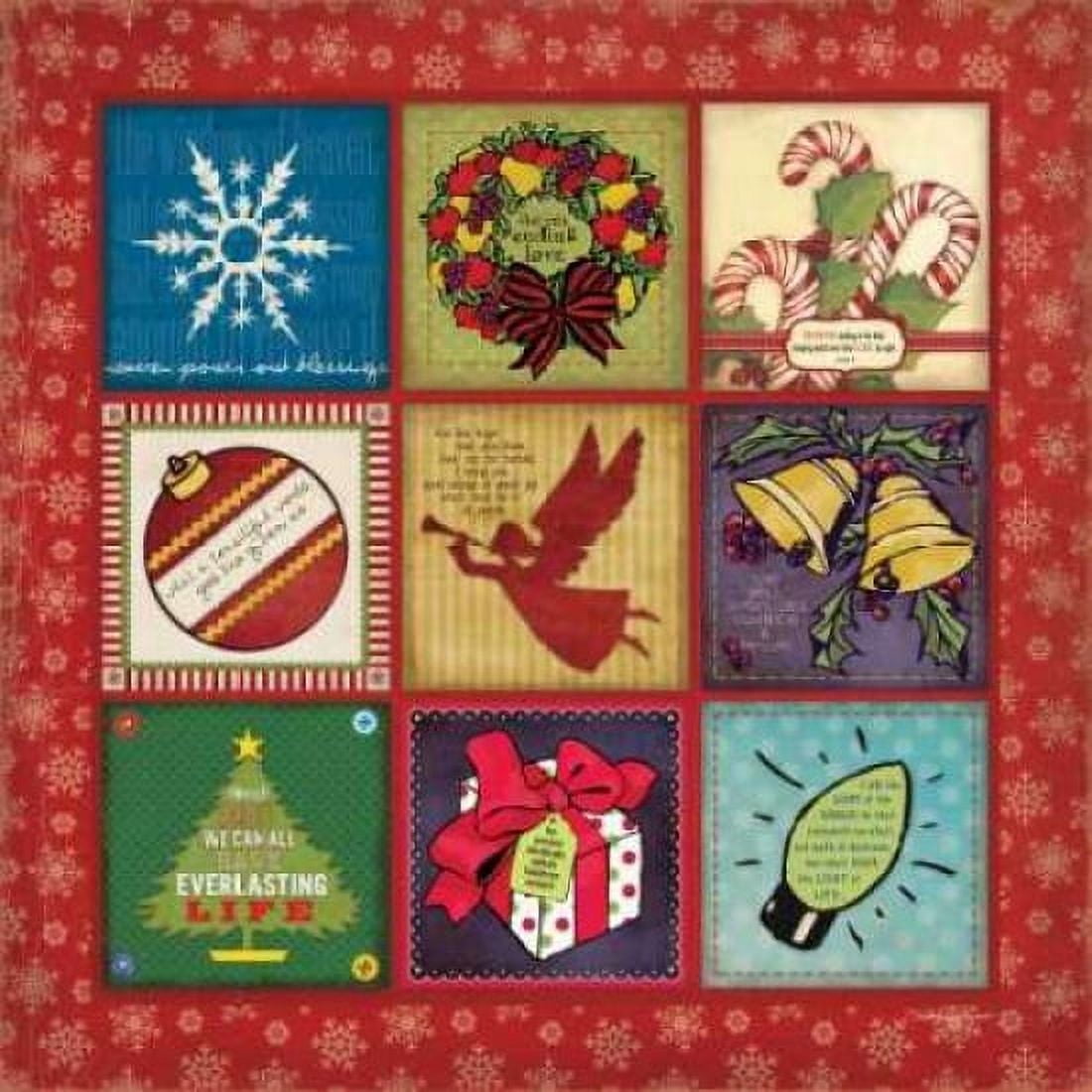 Posterazzi Christmas Symbols Patch Canvas Art - Stephanie Marrott (24 x 24)