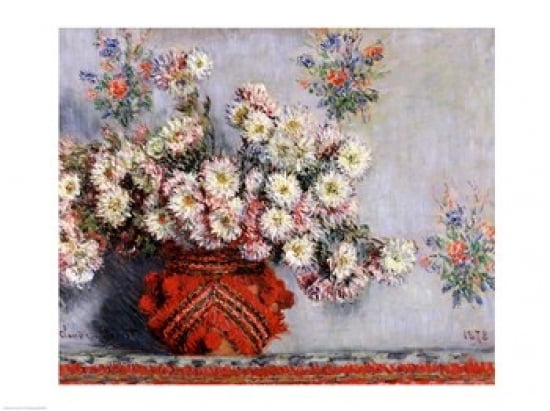 Posterazzi Chrysanthemums 1878 Canvas Art - Claude Monet (36 x 24)
