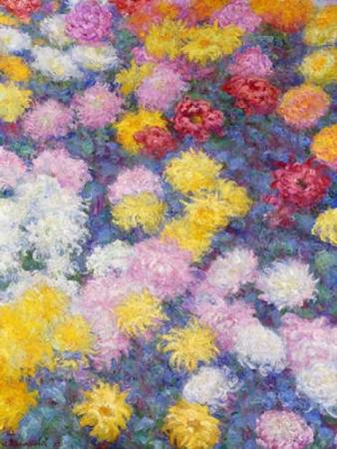 Posterazzi Chrysanthemums Canvas Art - Claude Monet (22 x 28)