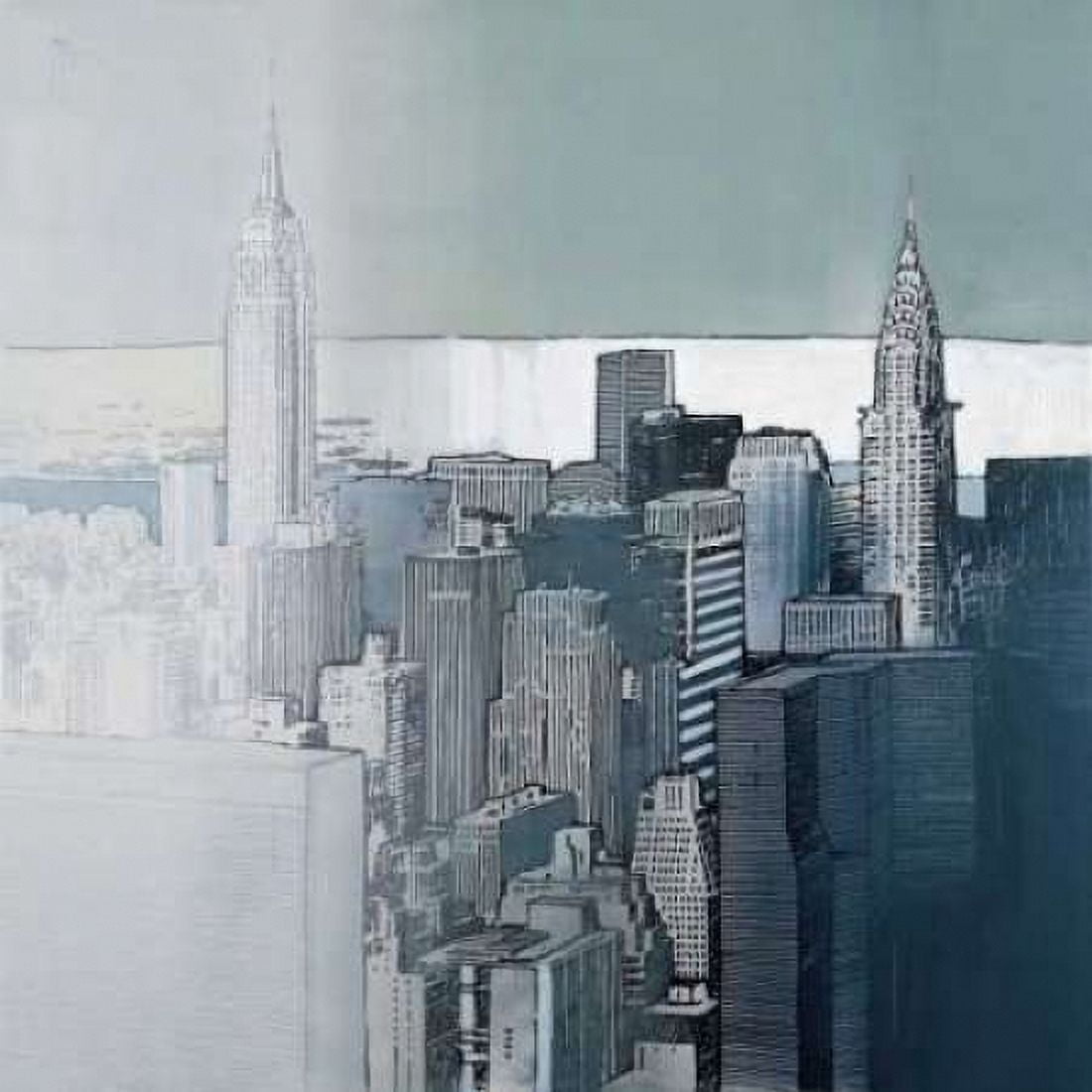 Posterazzi Chrysler and Empire State Buildings Canvas Art - Joan Farre (24 x 24)